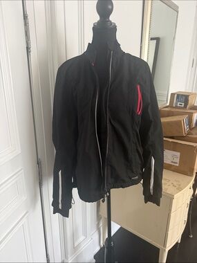 Men's Black Performance Jacket with Red Accent
